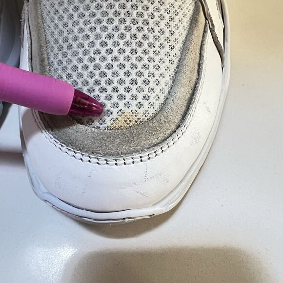 P448 Leather Chunky Mid Top Platform Sneakers White/ Gray / Yellow Size 40 US 10 - Picture 13 of 13